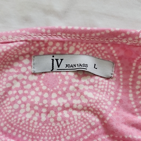 Joan Vass Pink and White Patterned Pajama Set - Picture 2 of 7